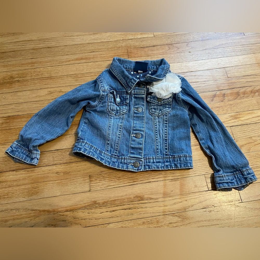 Genuine Kids by OshKosh Denim Jean Jacket w/ Flower Detail Girl's Size 4T